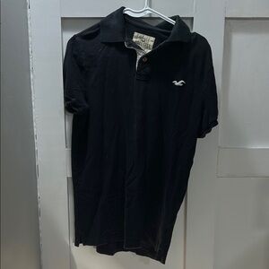Hollister Black Polo Shirt Classic Design Short Sleeves